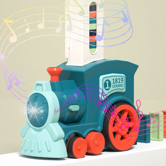 Automatic Domino Train Toy Set for Kids