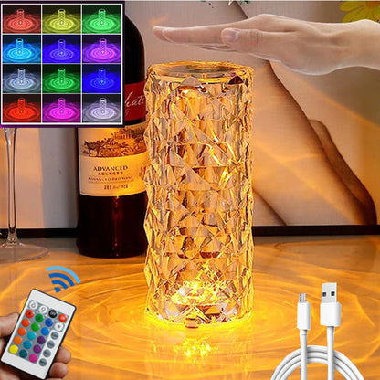 LED Crystal Table Lamp with 16 Colors