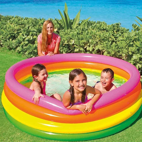 Bestway 4-Ring Rainbow Swimming Pool for Kids