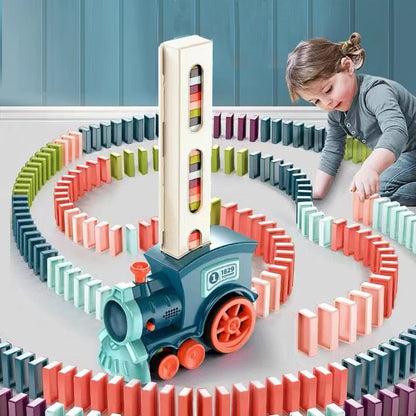 Automatic Domino Train Toy Set for Kids