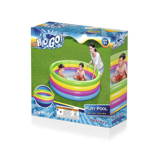 Bestway 4-Ring Rainbow Swimming Pool for Kids