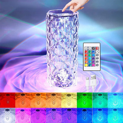 LED Crystal Table Lamp with 16 Colors
