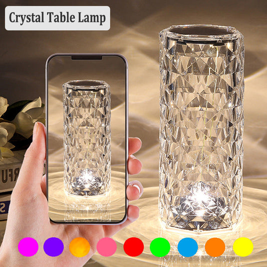 LED Crystal Table Lamp with 16 Colors